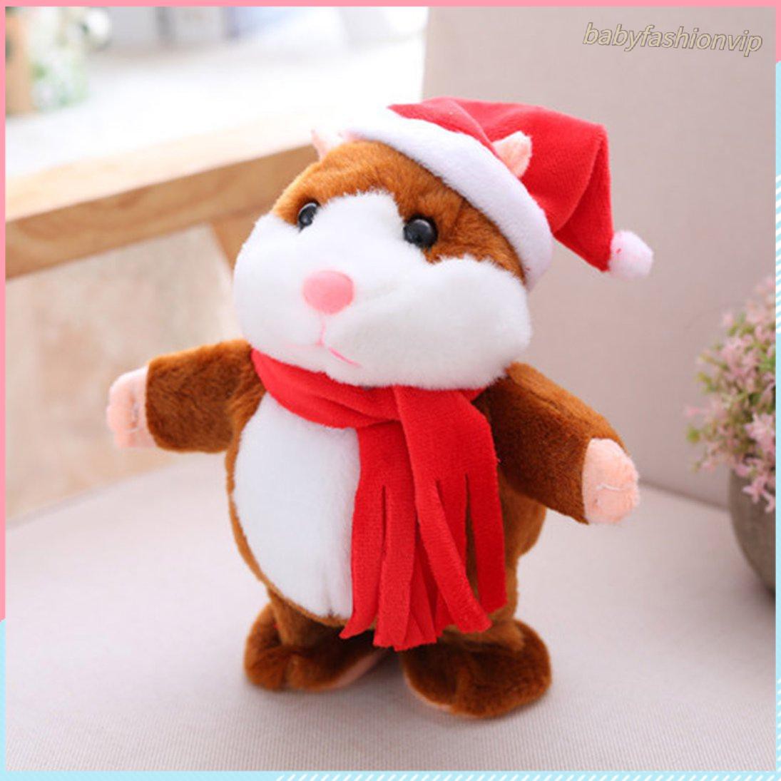 Hoạt Hình Búp Bê Nhồi Bông Hình Ông Già Noel / Chuột Hamster Biết Nói Dễ Thương