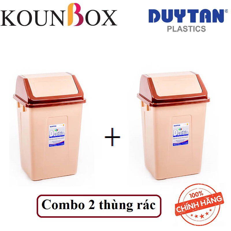 Combo 2 Thùng rác nắp lật trung Duy Tân (32 x 27 x 51 cm)