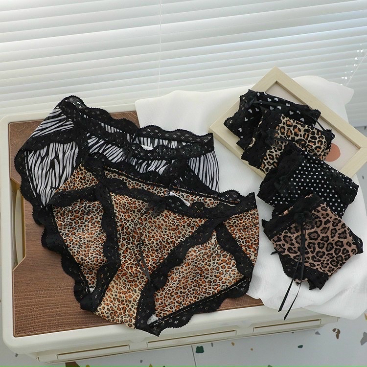 quần lót ren lưới mềm mại thoáng mát họa tiết da beo