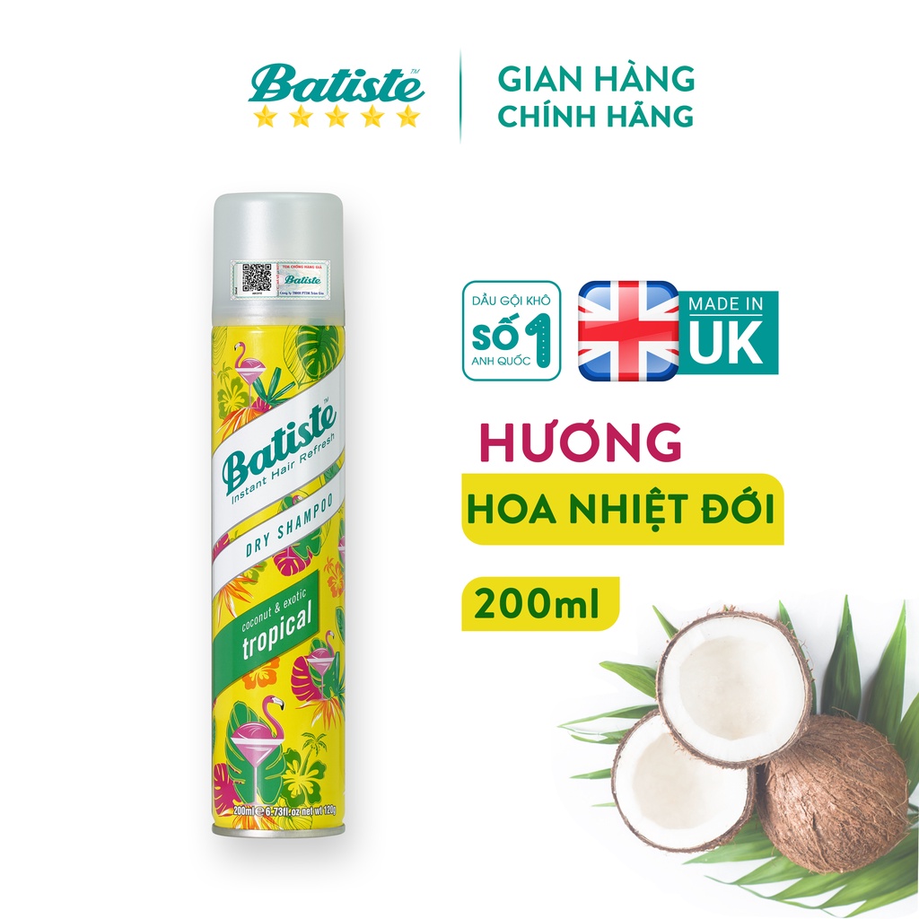Dầu Gội Khô Batiste Dry Shampoo – Bicicosmetics