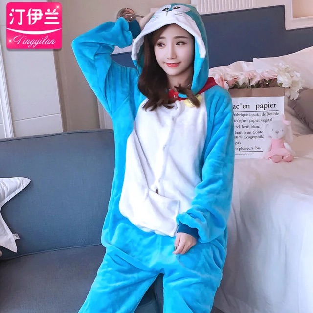 Pijama hình thú bông doremon