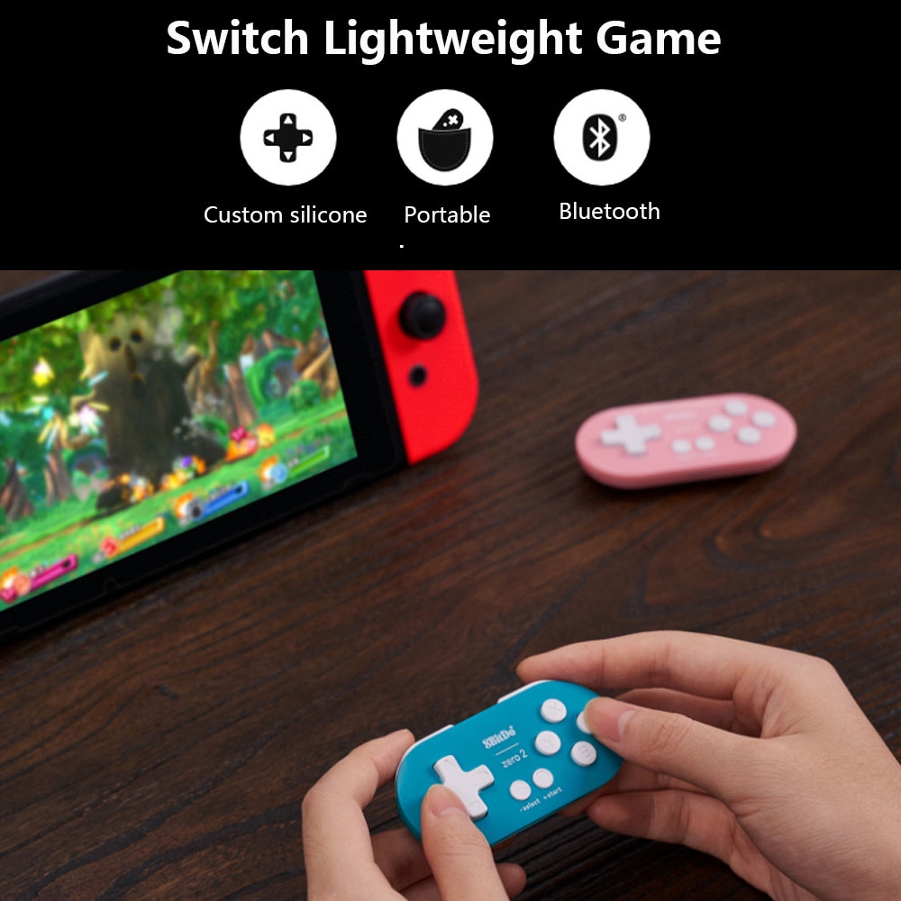 Tay Cầm Chơi Game Bluetooth Không Dây Mini 8bitdo Zero 2 Cho Máy Chơi Game Nintendo Switch Windows Android Macos