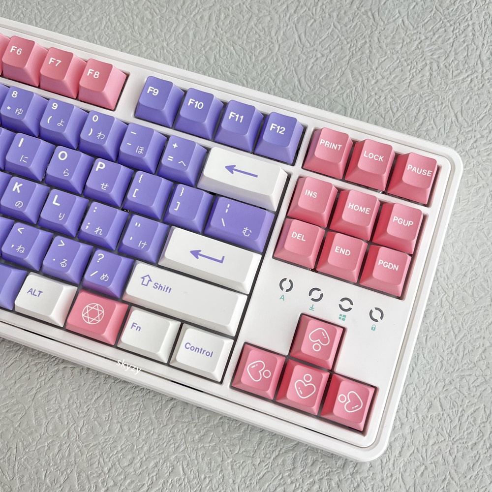 Bauhinia City Keycaps Cherry Profile Màu tím hồng PBT DYE-SUB Bàn phím cơ Keycap 131 Phím