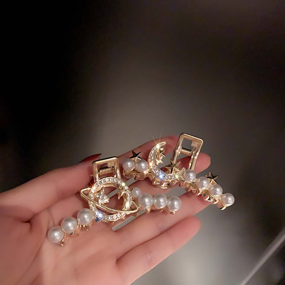 Kẹp Tóc Hình Mặt Trăng Đính Ngọc Trai Giả Thời Trang Cho Nữ