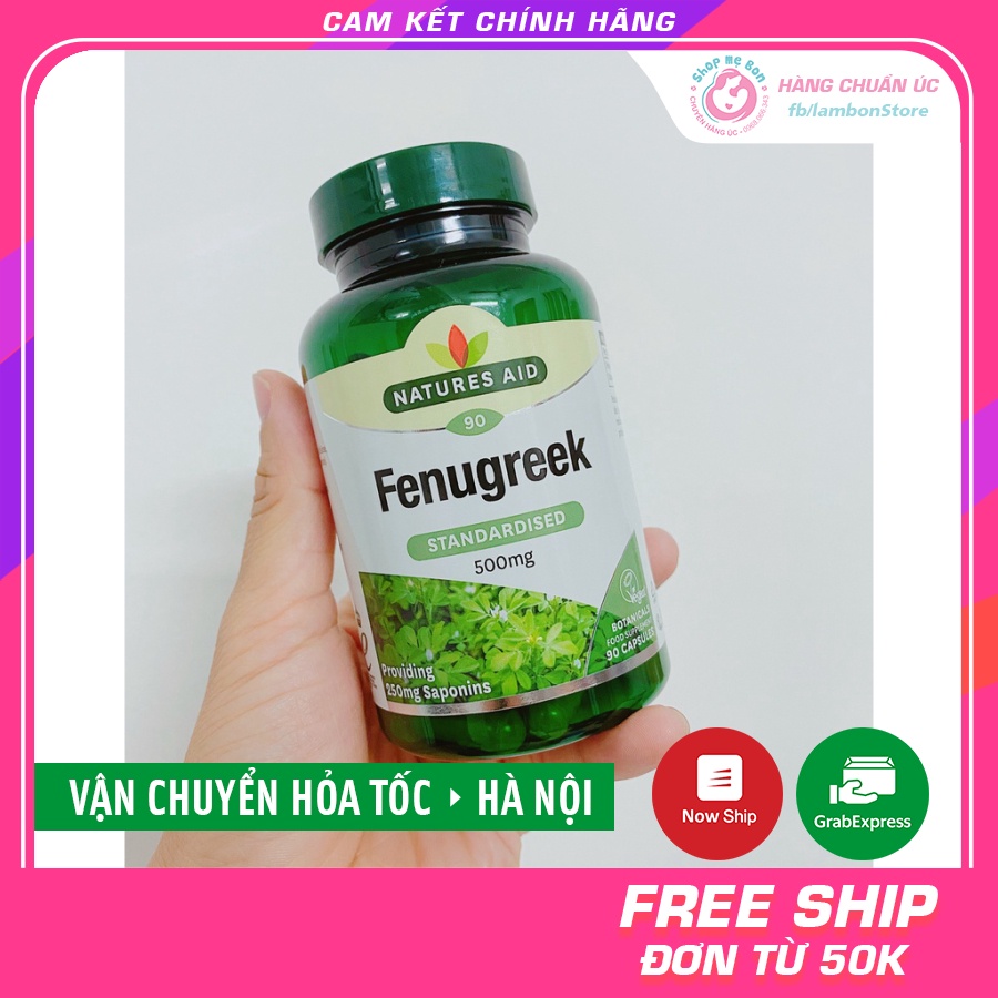 Viên Uống Lợi Sữa Cỏ Ca Ri Fenugreek Natures Aid 500mg 90 viên - Xuất xứ Anh