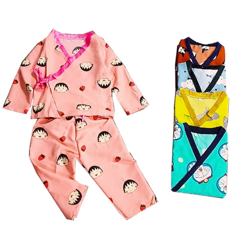 Bộ yukata dài tay QATE290 dễ thương cho bé trai và bé gái