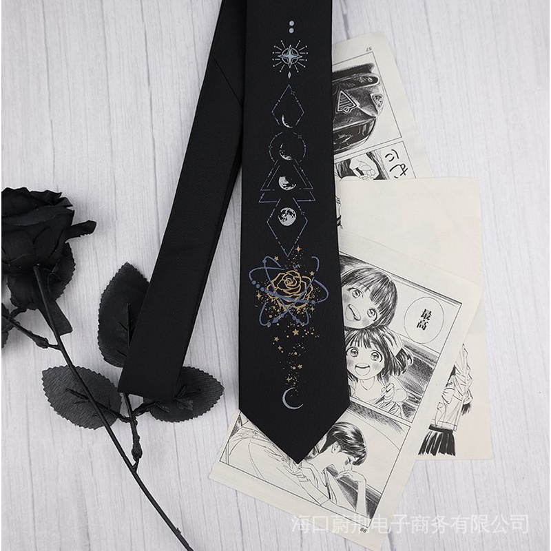 Cà Vạt Đồng Phục jk Chính Hãng Họa Tiết Hoa Hồng/Voi/Ngôi Sao Chính Hãng Cho Nam Và Nữ dk