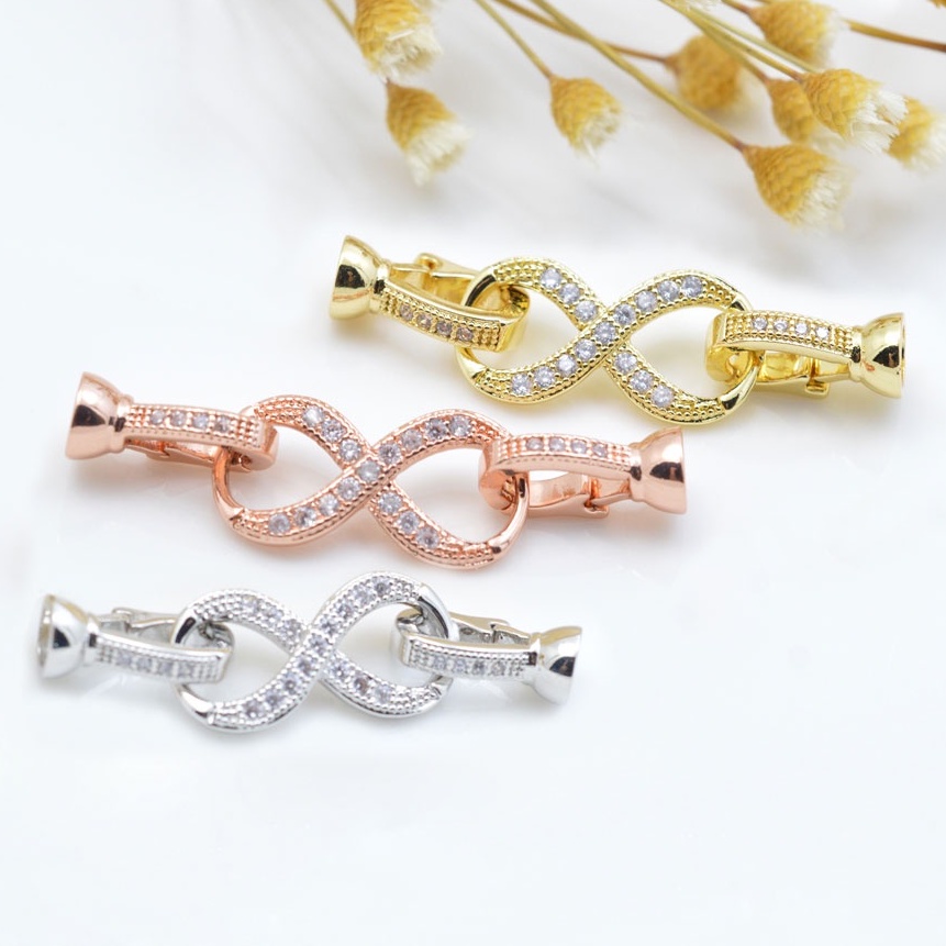 [K26B] Phụ kiện trang sức (DIY) - Chốt khóa số 8 vô cực làm vòng cổ vòng tay