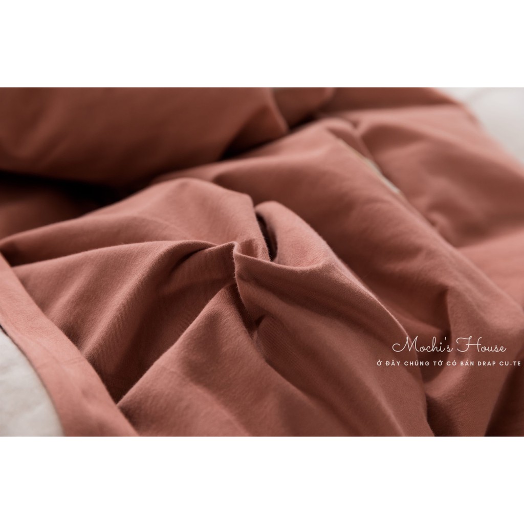 [HÀNG XUẤT NHẬT] BỘ CHĂN GA GỐI COTTON HÀN QUỐC TICI VẢI MỊN MÁT MÀU CAM ĐẤT PHỐI GHI | BigBuy360 - bigbuy360.vn