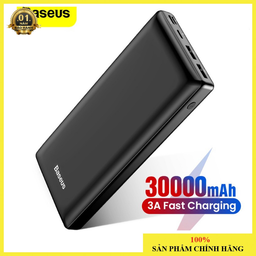 Pin sạc dự phòng 30.000mAh chính hãng Baseus Tablet/ Laptop/ Macbook (15W PD Fast charge, 2Port USB+ Type C)