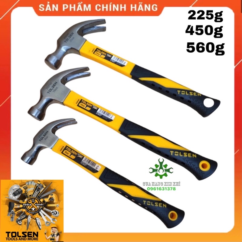 Búa nhổ đinh TOLSEN sừng dê cán nhựa và tay cầm chống trượt dùng trong sửa chữa nhà cửa, công trình
