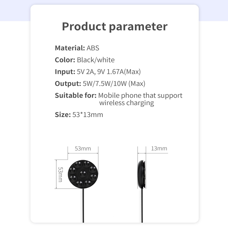 Spider suction cup wireless charger, suitable for iPhone 11 XR XS Max portable fast wireless charging pad, suitable for Samsung Note 9 20 S9 +, suction cup wireless charging and playing games