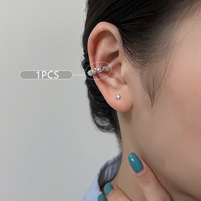 1 khuyên kẹp tai mạ bạc đính đá zircon phong cách Hàn Quốc thời trang cho nữ 40 kiểu