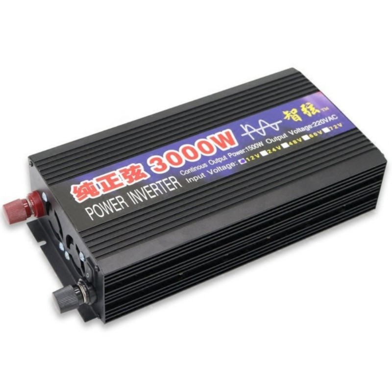 [Mã 44ELSALE2 giảm 7% đơn 300K] Bộ đổi điện sin chuẩn 3000W 12V sang 220V - ZX 12V-3000W