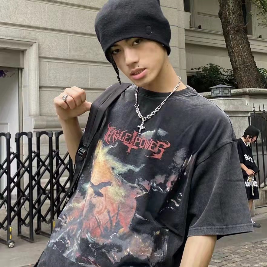 Vòng Cổ Nam Nữ Xích Thép Titan Phối Thánh Giá Đính Đá Phong Cách Hiphop