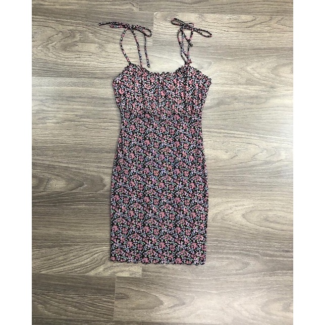 Pass đầm thun lưới body 2 lớp f21, đầm 2 dây cột nơ, đầm nhún ngực sexy Forever 21. Màu Cam, size M. New Tag Thanh Lý rẻ