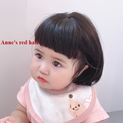 Bộ tóc giả xoăn ngắn kèm mũ đội đầu cho bé