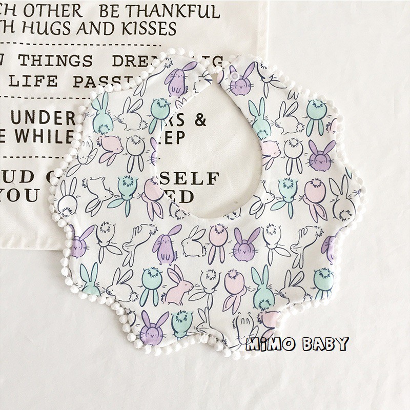 Yếm cổ hoa style hàn quốc mẫu viền sóng Mimo Baby YC04 cho bé