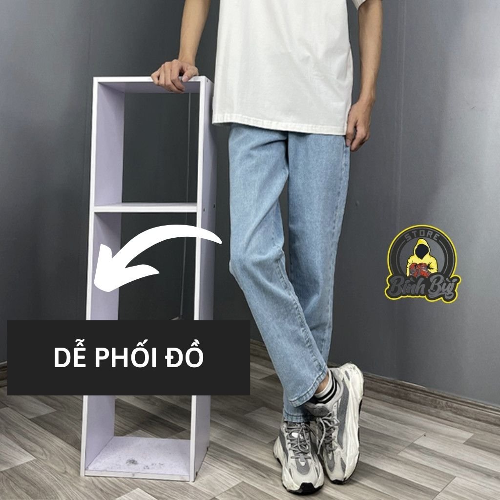 Quần Jean Nam Rách Gối Ống Côn Baggy Dáng Đứng Phong Cách Ulzzang Hàn Quốc | BigBuy360 - bigbuy360.vn