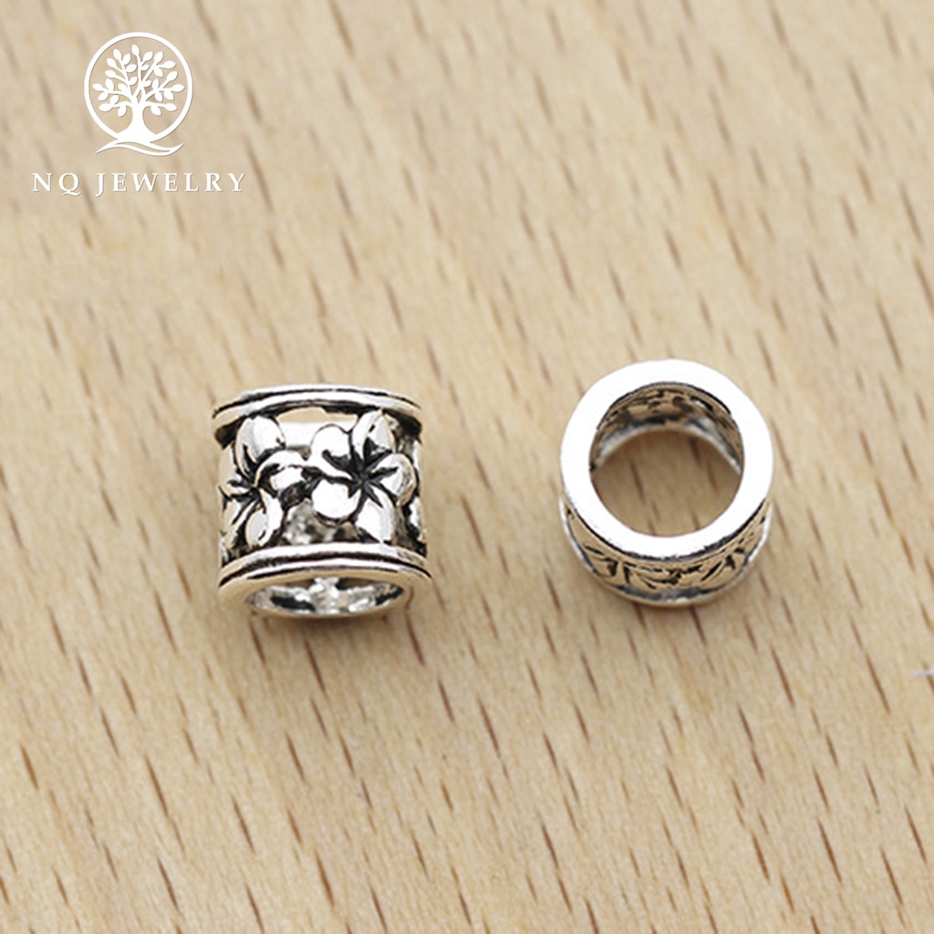 Xỏ ngang bạc họa tiết hoa mận - NQ Jewelry