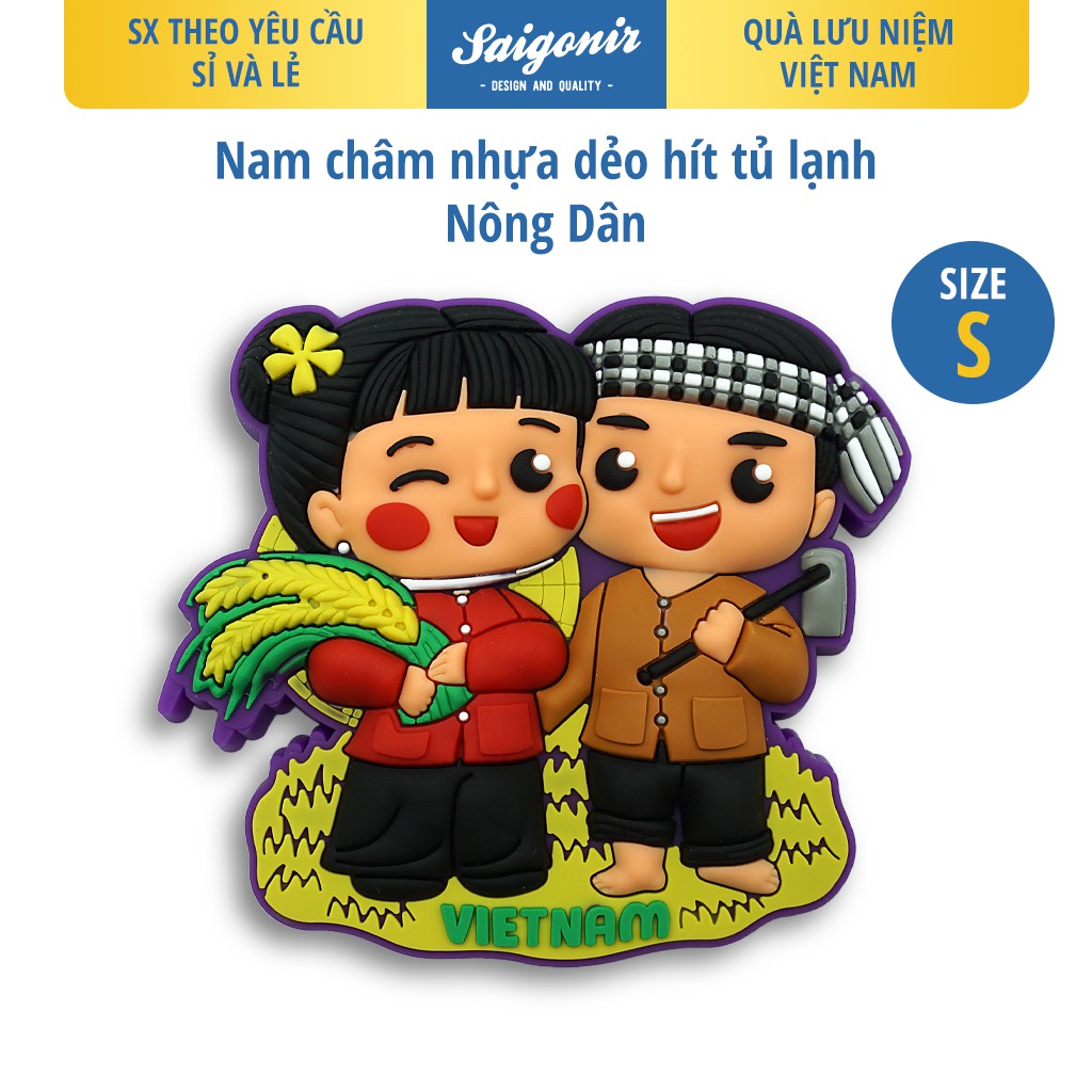 Nam châm Nhựa Dẻo Trang Trí Tủ Lạnh Fridge Magnet Saigonir - Hình Ảnh Con Người Việt Nam - Quà lưu niệm Việt Nam