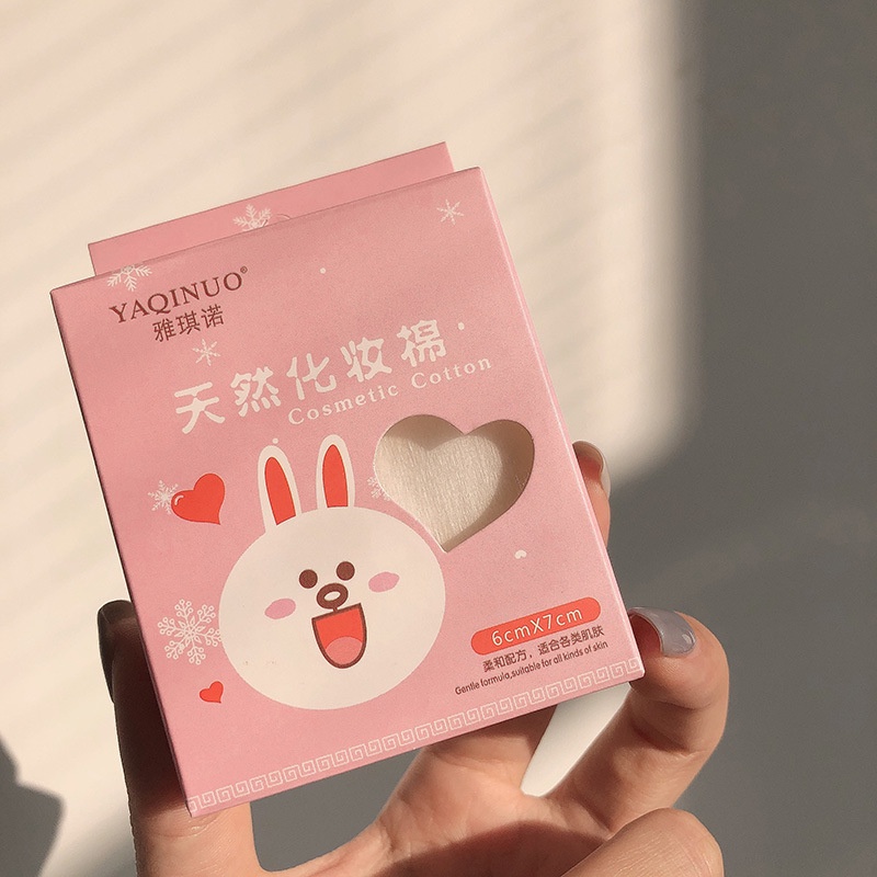 [Hàng mới về] Hộp 50 miếng bông tẩy trang YAQINUO cotton bằng vải không dệt mỏng tiết kiệm nước