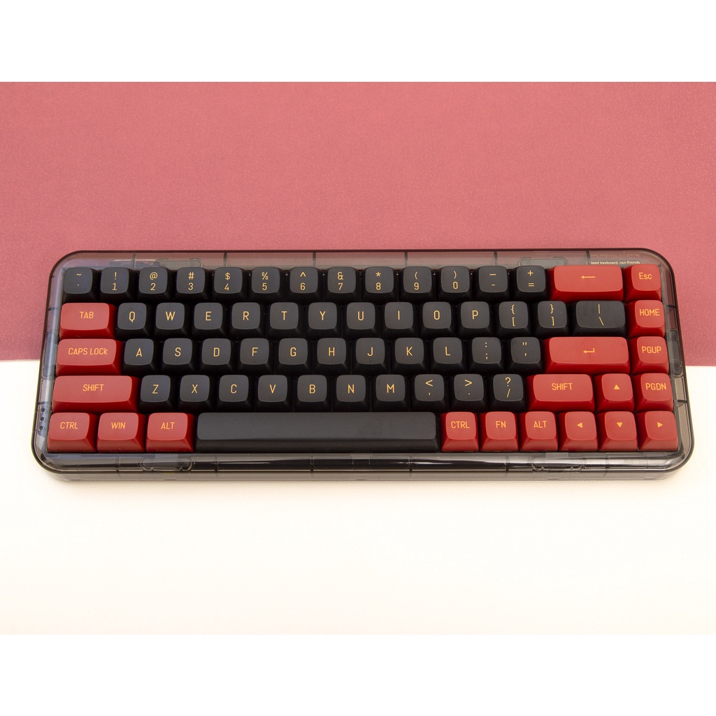 Black Red Doubleshot Keycap CSA Profile Nắp Gắn Bàn Phím Cơ Màu Đỏ Đen 150 Phím 61 68 71 84 87 98 100 104 RK MK