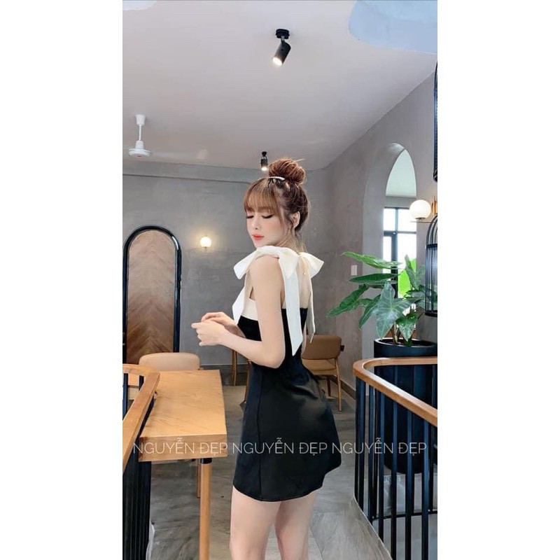 [Hàng Đẹp] Váy Thiết Kế 2 Dây Nơ Bản To, Đầm Nữ Dáng Ôm Siêu Xinh Có Ảnh Thật Kèm Video | BigBuy360 - bigbuy360.vn