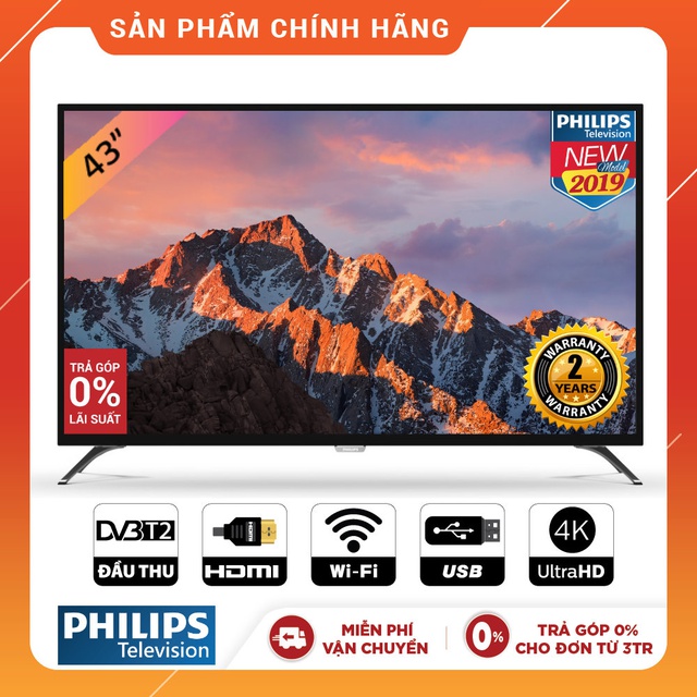 Smart Tivi Philips 43 Inch UHD 4K 43PUT6023S/74 - Hàng Chính Hãng