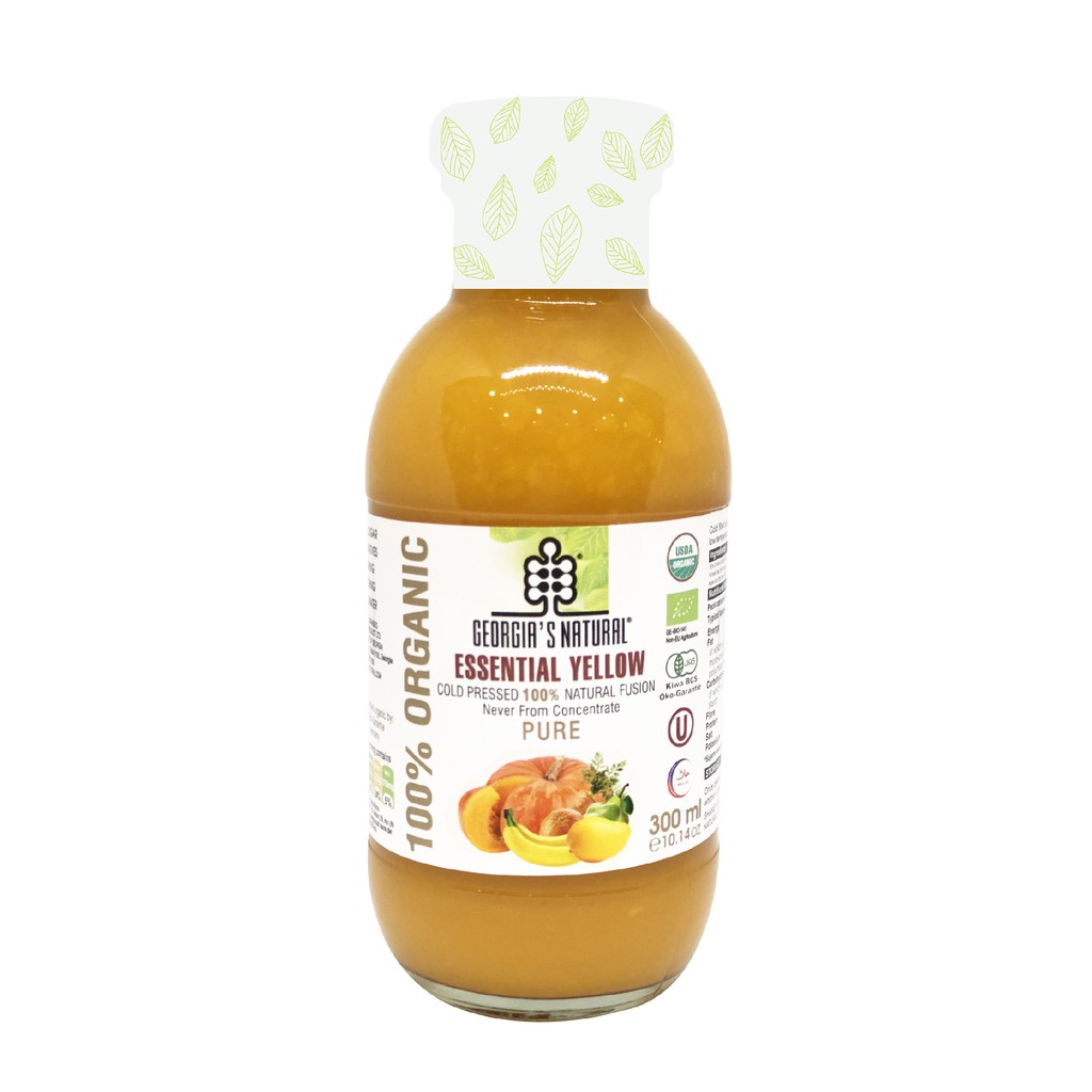 Nước Ép 100% Hữu Cơ Hỗn Hợp Rau Củ Vàng  Georgia's Natural - ORGANIC Essential Yellow Juice - 300ml &amp; 750ml