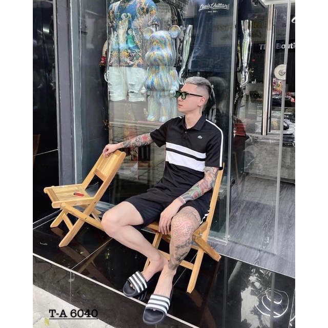 Bộ thể thao Lacostee chất gai thoáng mát - Bộ cổ bẻ nam đẳng cấp