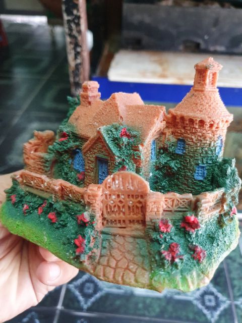 NHÀ TRANG TRÍ HỒ CÁ NON BỘ 12x9x9cm