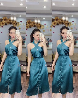 Váy Lụa Cổ Yếm chéo dáng dài cực xinh