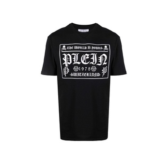 Áo thun tay ngắn cổ tròn in hoạ tiết philipp plein phong cách thể thao cho nam giới