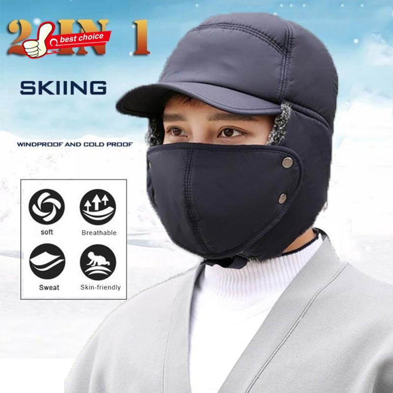 Mũ Cossack có vạt che tai giữ ấm khi trượt tuyết/chơi thể thao ngoài trời thời trang 2019 cho nam