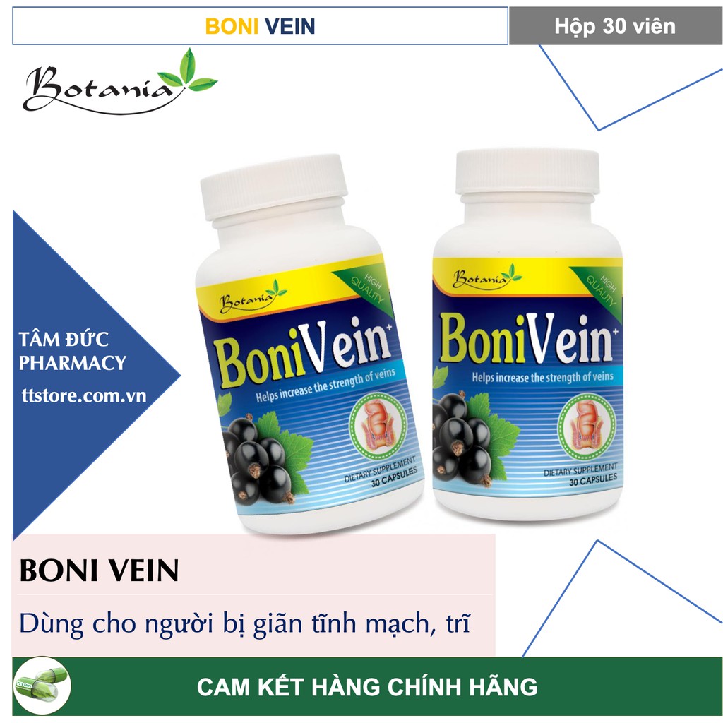✅[Chính Hãng] BoniVein 30 viên hỗ trợ cho người suy giãn tĩnh mạch, trĩ nội, trĩ ngoại [Boni Vein, Daflon, Venpoten]