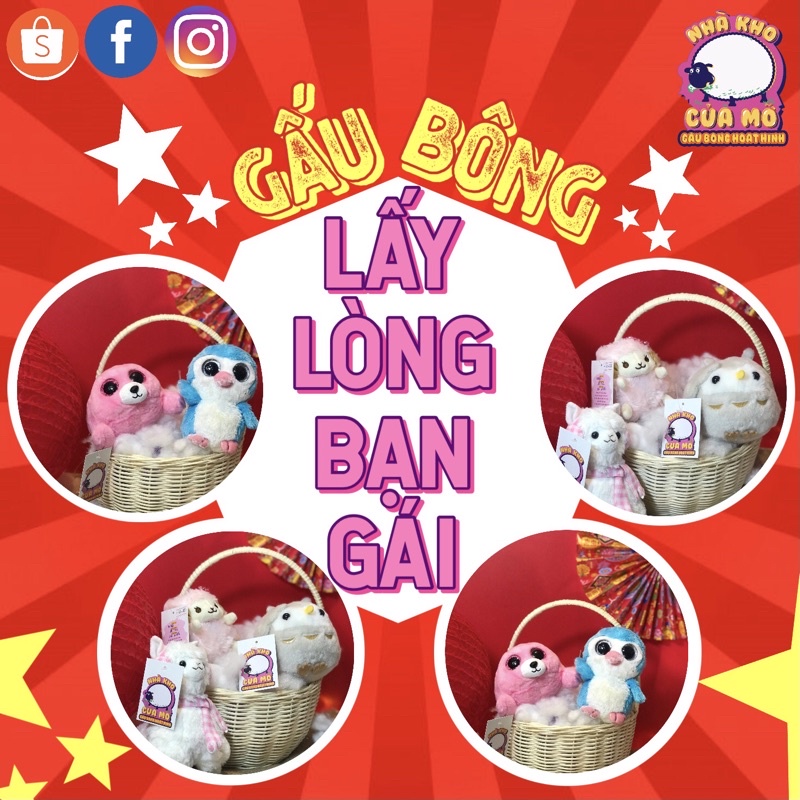 (Ảnh thật+ Kèm quà) Gấu Bông Hoạt Hình Chính Hãng Nhỏ Xinh Tặng Bạn Gái