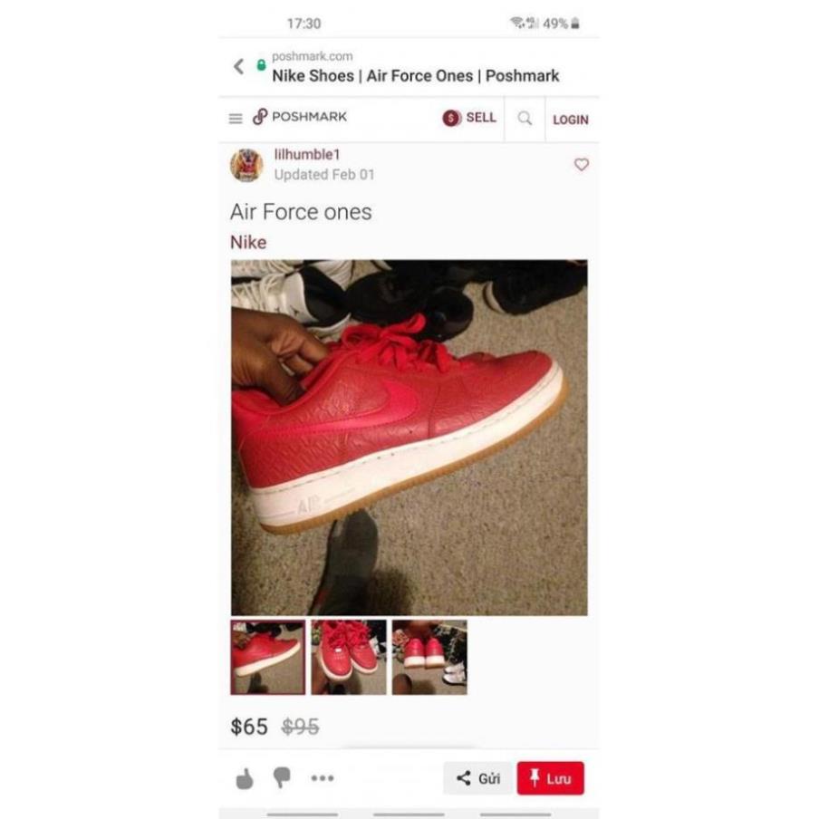 Ả𝐍𝐇 𝐓𝐇Ậ𝐓 Giầy Nike AF1 bản đặc biệt CROC and GUM màu đỏ size 40 . : : : * : ʳ ! # < sale - -ju2 !