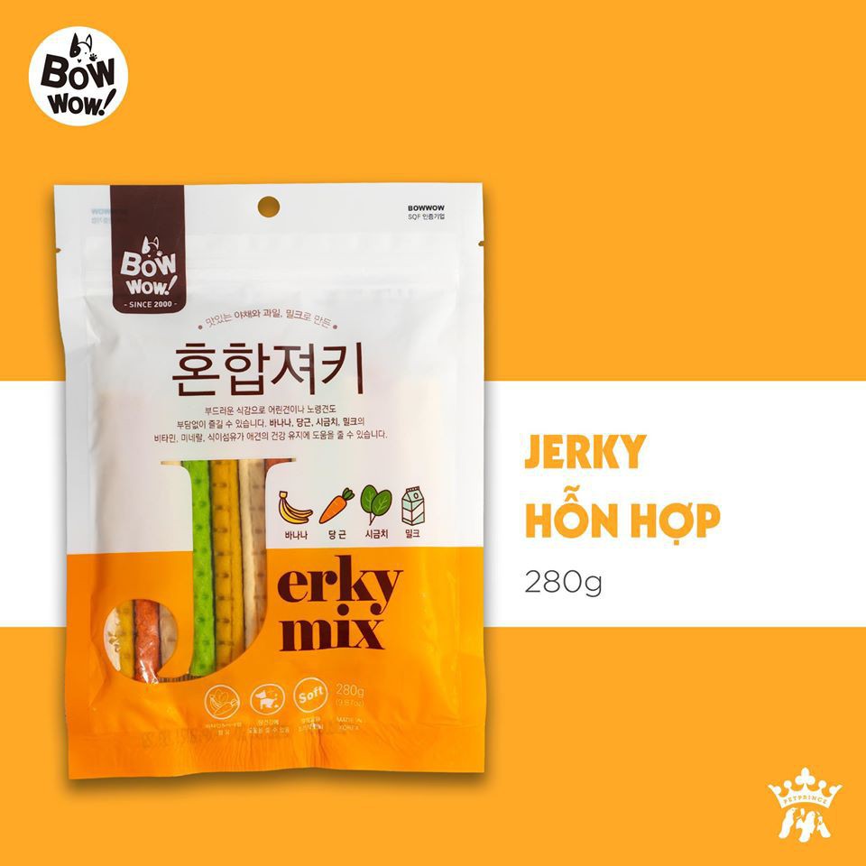 Bow Wow JERKY hỗn hợp rau củ cho chó 280g