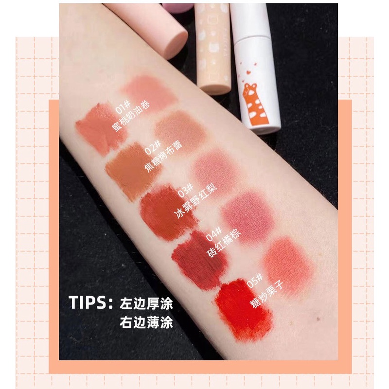 Son Nội Địa Trung FAICCIA Chân Mèo Matte Lip Glaze Chất Nhung Lì Somoholic SM12