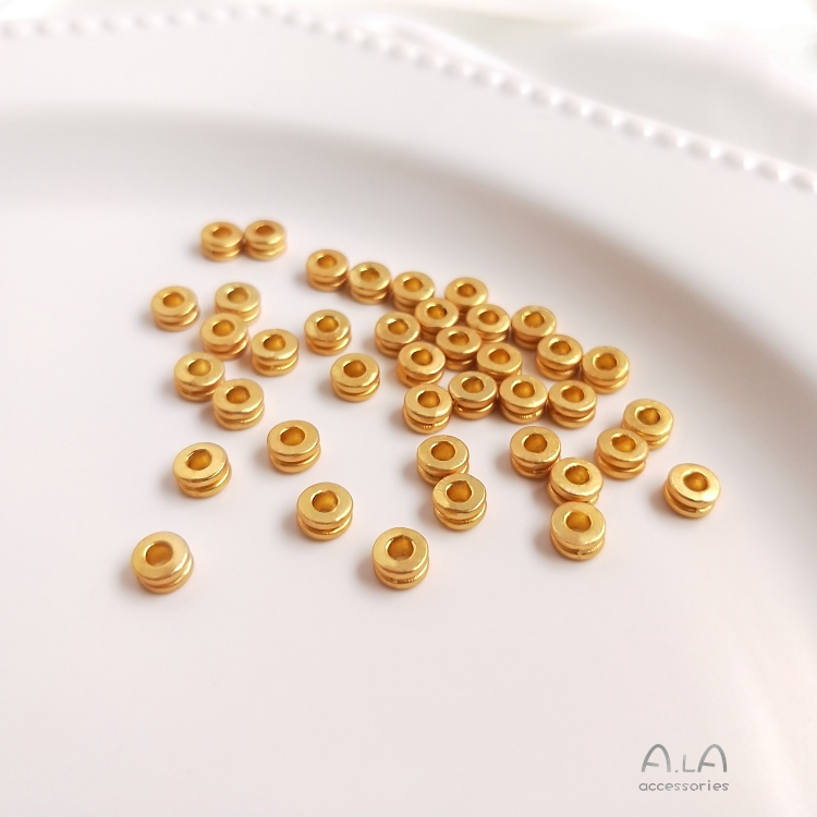 Hạt Cườm Màu Vàng Đồng Hai Lớp Dùng Làm Trang Sức Thủ Công diy