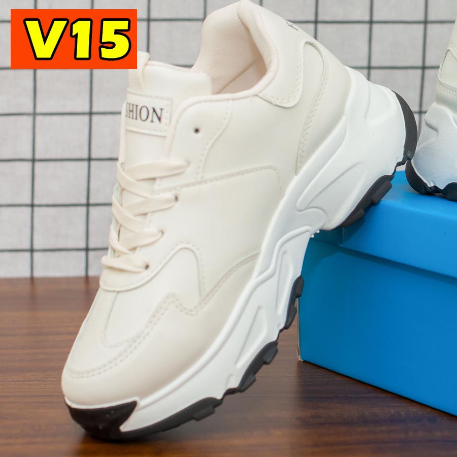 [ ẢNH THẬT ] GIÀY THỂ THAO NỮ ĐỘN ĐẾ 5CM SIÊU SANG, MÃ V15