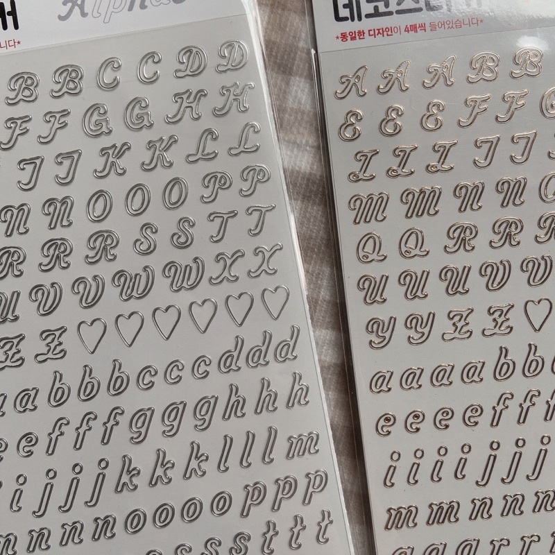 [DAISO HÀN] Sticker chữ Alohabet decor sách vở, toploader