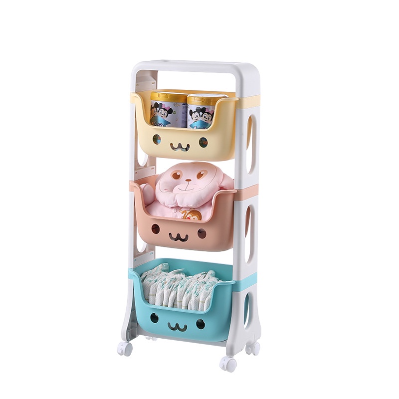 kệ gấu hokori 3 tầng có bánh xe đựng đồ chơi đồ bỉm sửa cho mẹ và bé nhưa việt nhật - KHO SỈ MB