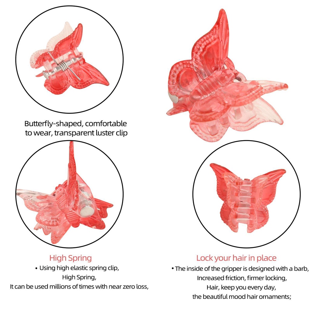 Bộ 12 Kẹp Tóc Họa Tiết Bươm Bướm Thời Trang Dành Cho Nữ