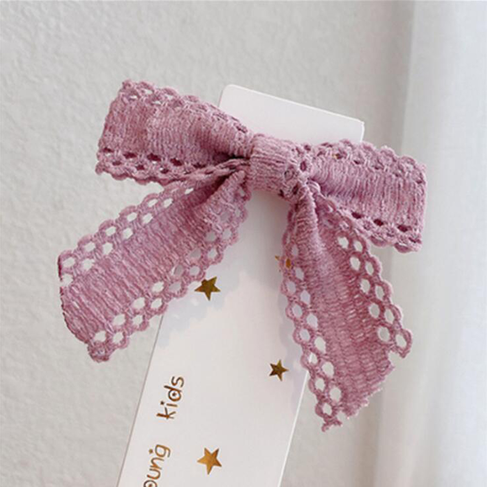 Kẹp tóc trang trí nơ ren xinh xắn dành cho nữ