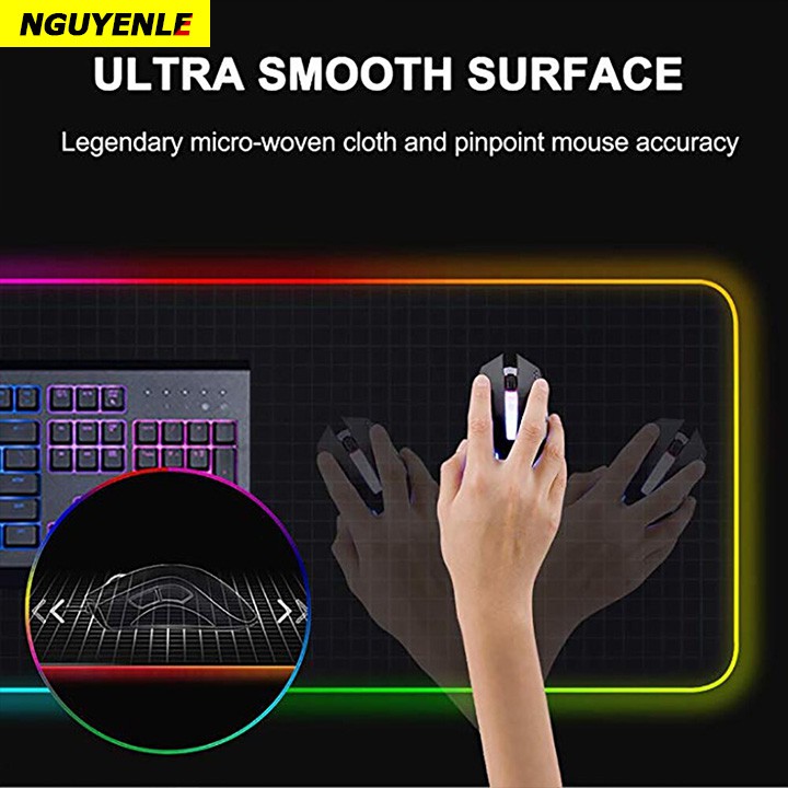 Miếng lót bàn phím chuột LED RGB - Mousepad Led RGB full size 80cm x 30cm