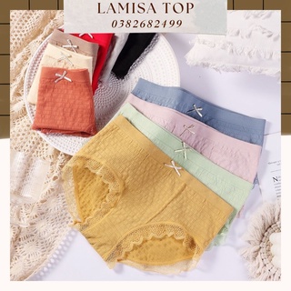 Set quần lót cotton nhăn co giãn 4 chiều viền ren mềm mại