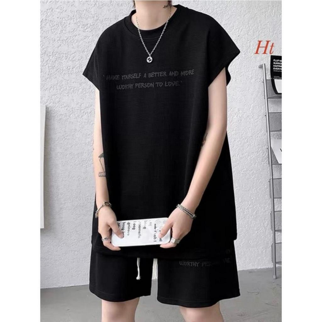 Set Bộ Tangtok Thiết Kế Tay Lỡ In Chữ Form Rộng Unisex Nam Nữ Mặc Đều Đẹp | BigBuy360 - bigbuy360.vn