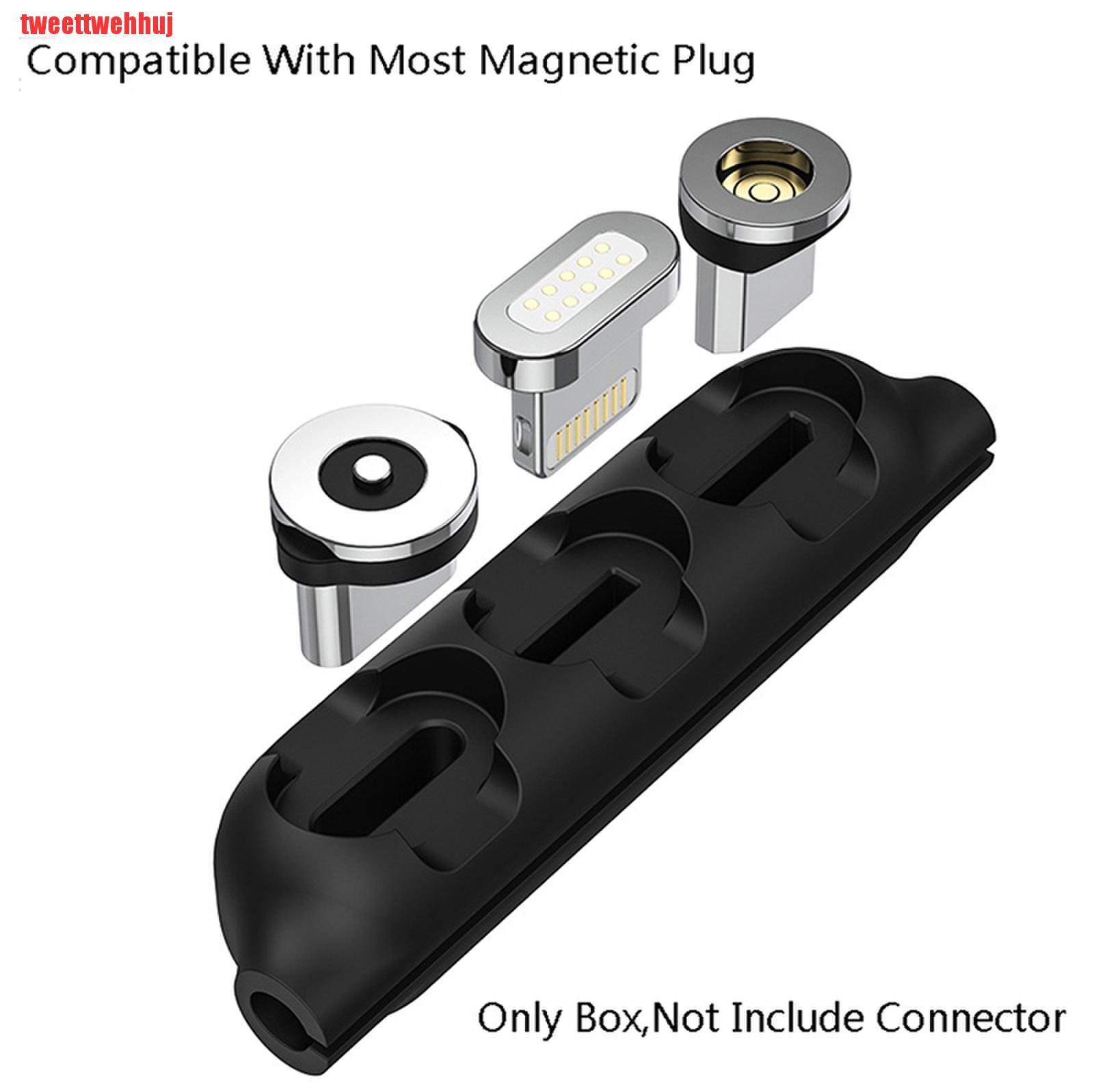 {tweettwehhuj}Magnetic Cable Plug Case Charger Plugs Micro USB Type C Connector Storage Box